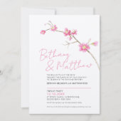 Minimale eenvoudige waterverf bloesem roze kaart (Voorkant)