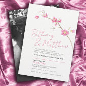 Minimale eenvoudige waterverf bloesem roze kaart