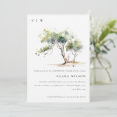 Minimale eenvoudige Waterverf Botanische Boom Verj Kaart (Staand voorkant)