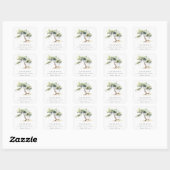 Minimale eenvoudige Waterverf Botanische boomadres Vierkante Sticker (Vel)