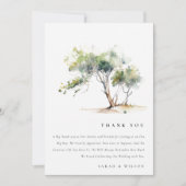 Minimale Eenvoudige Waterverf Botanische Boombruil Bedankkaart (Voorkant)