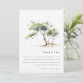 Minimale Eenvoudige Waterverf Botanische Boombruil Bedankkaart (Staand voorkant)