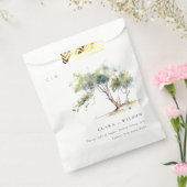 Minimale Eenvoudige Waterverf Botanische Boombruil Bedankzakje (Gezegeld)