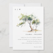 Minimale Eenvoudige Waterverf Botanische Boombruil Kaart (Voorkant)