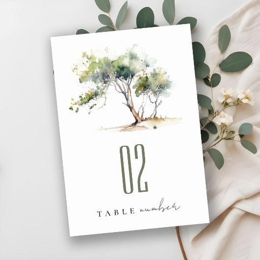 Minimale Eenvoudige Waterverf Botanische Boombruil Kaart