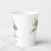 Minimale Eenvoudige Waterverf Botanische Boombruil Papieren Bekers (Links)