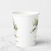 Minimale Eenvoudige Waterverf Botanische Boombruil Papieren Bekers (Rechts)
