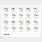 Minimale Eenvoudige Waterverf Botanische Boombruil Vierkante Sticker (Vel)