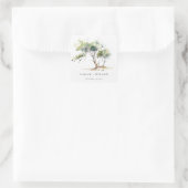 Minimale Eenvoudige Waterverf Botanische Boombruil Vierkante Sticker (Tas)