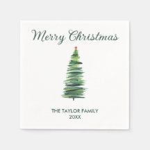 Minimale eenvoudige Waterverf kerstboom papier