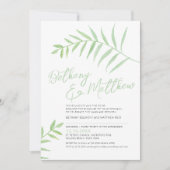 Minimale eenvoudige waterverf laat groen wit kaart (Voorkant)