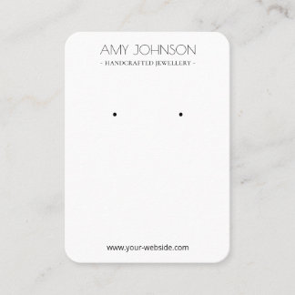 Minimale Eenvoudige White Earring-beeldschermkaart Visitekaartje