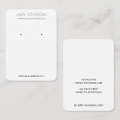 Minimale Eenvoudige White Earring-beeldschermkaart Visitekaartje (Voorkant / Achterkant)