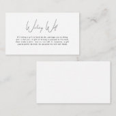 Minimale Eenvoudige Wishing Well Enclosure Card Informatiekaartje (Voorkant / Achterkant)