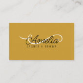 Minimale Eenvoudige Wit Gouden Oogwimpers Brows Visitekaartje (Achterkant)