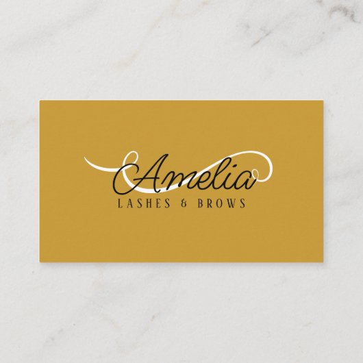 Minimale Eenvoudige Wit Gouden Oogwimpers Brows Visitekaartje (Achterkant)