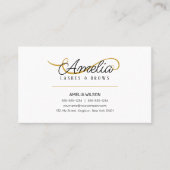 Minimale Eenvoudige Wit Gouden Oogwimpers Brows Visitekaartje (Voorkant)