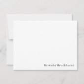 Minimale Eenvoudige Witte Klassieke Masculine Notitiekaartje (Voorkant)