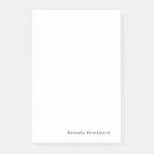 Minimale Eenvoudige Witte Klassieke Masculine Post-it® Notes (Voorkant)