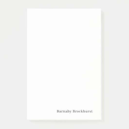 Minimale Eenvoudige Witte Klassieke Masculine Post-it® Notes (Voorkant)