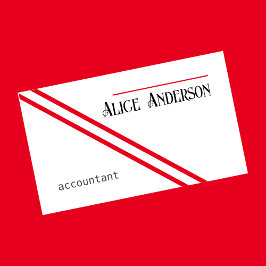 Minimale eenvoudige witte rode zakelijke kaart acc visitekaartje