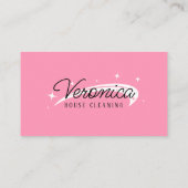 Minimale Eenvoudige Witte Roze Huis Schoonmaak Mai Visitekaartje (Achterkant)