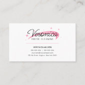 Minimale Eenvoudige Witte Roze Huis Schoonmaak Mai Visitekaartje (Voorkant)