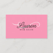 Minimale Eenvoudige Witte Roze Kapsalon QR-code Visitekaartje (Achterkant)