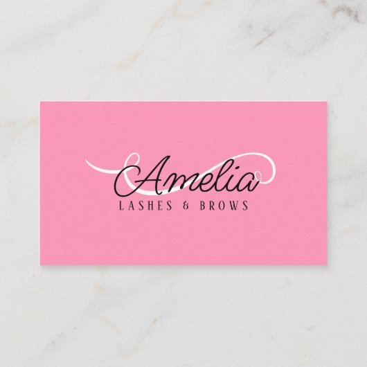 Minimale Eenvoudige Witte Roze Make-up Artiest Wen Visitekaartje (Achterkant)
