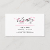 Minimale Eenvoudige Witte Roze Make-up Artiest Wen Visitekaartje (Voorkant)