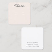 Minimale Eenvoudige Zachte Blush Logo Oorbel Displ Vierkante Visitekaartje (Voorkant / Achterkant)