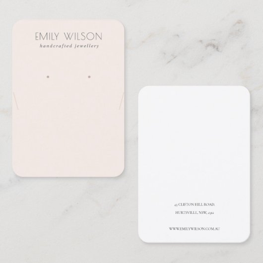 Minimale eenvoudige, zachte, zwarte roze Ketting Visitekaartje (Voorkant / Achterkant)