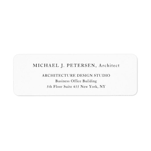 Minimale eenvoudige zakelijke basissjabloon etiket (Voorkant)