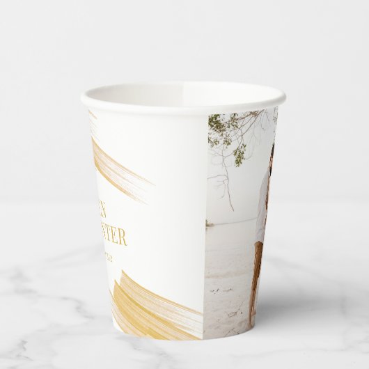Minimale eenvoudige zandenlijnbruiloft papieren bekers (Links)