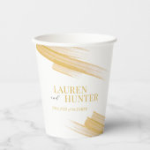 Minimale eenvoudige zandenlijnbruiloft papieren bekers (Voorkant)