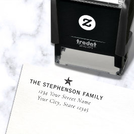 Minimale Eenvoudige Zeester Familienaam Retouradre Zelfinktende Stempel