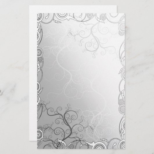 Minimale, eenvoudige zilvergrijze sjabloon - pas a briefpapier (Voorkant / Achterkant)