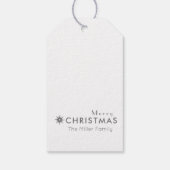 Minimale, eenvoudige, zilverkleurige kerst cadeaulabel (Achterkant)