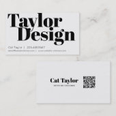 Minimale Eenvoudige zwart-wit Visitekaartje (Voorkant / Achterkant)