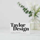 Minimale Eenvoudige zwart-wit Visitekaartje (Staand voorkant)