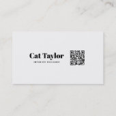 Minimale Eenvoudige zwart-wit Visitekaartje (Achterkant)