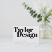 Minimale Eenvoudige zwart-wit Visitekaartje (Staand voorkant)