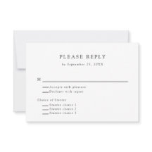 Minimale eenvoudige zwart-witte RSVP-hapjeskeuze