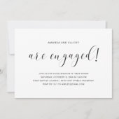 Minimale Eenvoudige Zwarte en Witte Engagement Par Kaart (Voorkant)