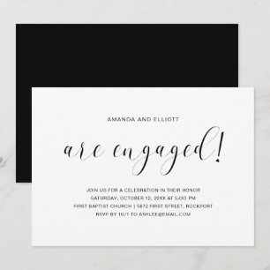 Minimale Eenvoudige Zwarte en Witte Engagement Par Kaart
