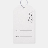 Minimale Eenvoudige Zwarte en Witte Kerst Cadeaulabel (Achterkant)