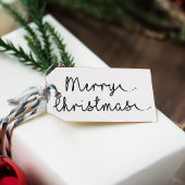 Minimale Eenvoudige Zwarte en Witte Kerst Cadeaulabel