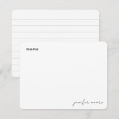 Minimale eenvoudige zwarte en witte platenspeler notitiekaartje (Voorkant / Achterkant)