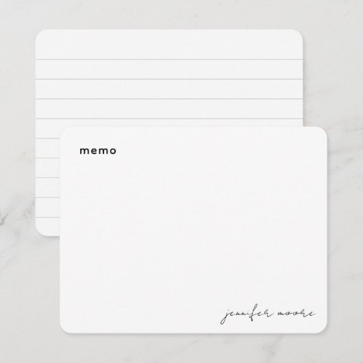 Minimale eenvoudige zwarte en witte platenspeler notitiekaartje (Voorkant / Achterkant)