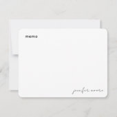 Minimale eenvoudige zwarte en witte platenspeler notitiekaartje (Voorkant)